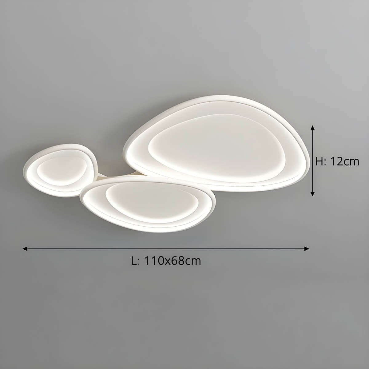 Lampa sufitowa RIPPLE — designerskie oświetlenie z efektem fal, chrom lub biały | Norivo Norivo