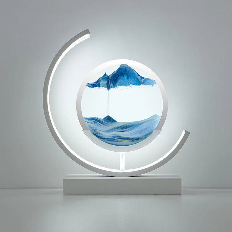 Lampka dekoracyjna LED z ruchomym piaskiem — efekt krajobrazu 3D, obrót 360° | Norivo Norivo