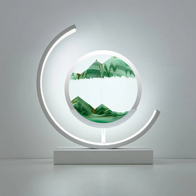 Lampka dekoracyjna LED z ruchomym piaskiem — efekt krajobrazu 3D, obrót 360° | Norivo Norivo