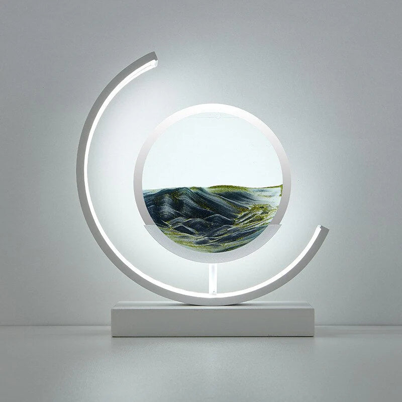 Lampka dekoracyjna LED z ruchomym piaskiem — efekt krajobrazu 3D, obrót 360° | Norivo Norivo