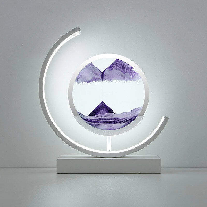 Lampka dekoracyjna LED z ruchomym piaskiem — efekt krajobrazu 3D, obrót 360° | Norivo Norivo