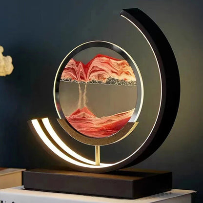 Lampka dekoracyjna LED z ruchomym piaskiem — efekt krajobrazu 3D, obrót 360° | Norivo Norivo