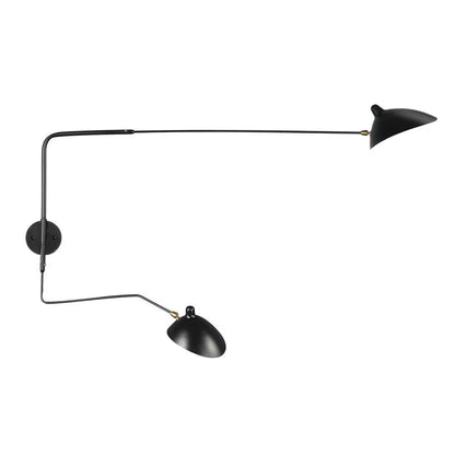Designerska lampa ścienna z podwójnym ramieniem — regulowany kinkiet do salonu, biura i sypialni | Norivo Norivo