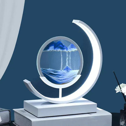Lampka dekoracyjna LED z ruchomym piaskiem — efekt krajobrazu 3D, obrót 360° | Norivo Norivo