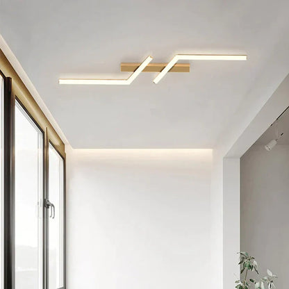 Lampa sufitowa LED geometryczna — liniowa forma zygzak, z pilotem | Norivo Norivo