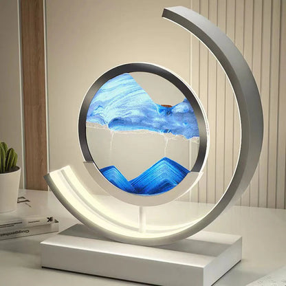 Lampka dekoracyjna LED z ruchomym piaskiem — efekt krajobrazu 3D, obrót 360° | Norivo Norivo