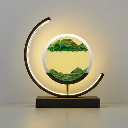 Lampka dekoracyjna LED z ruchomym piaskiem — efekt krajobrazu 3D, obrót 360° | Norivo Norivo