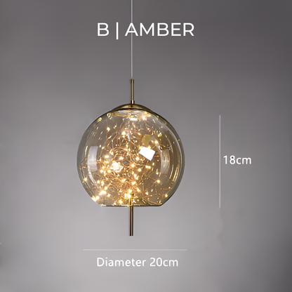 Lampa wisząca ESSENCE — szklana z punktowymi diodami LED | Norivo Norivo