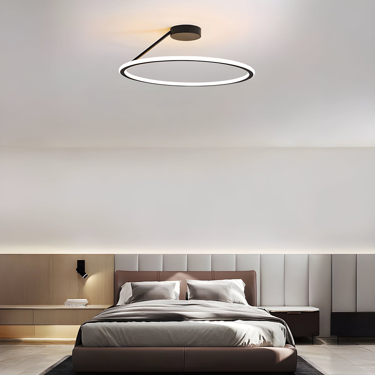 Lampa sufitowa ELENA — okrągła, minimalistyczna, semi flush mount | Norivo Norivo