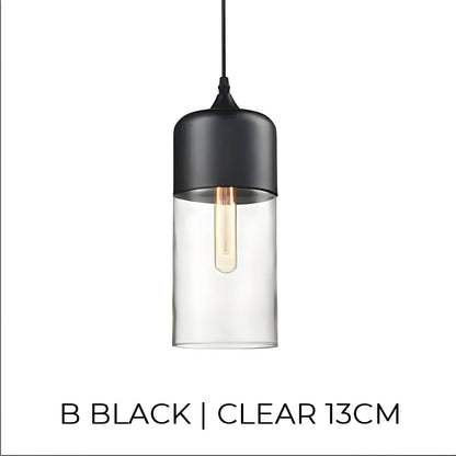 Lampa wisząca FUSIO — drewno i szkło bursztynowe, mix&match | Norivo Norivo