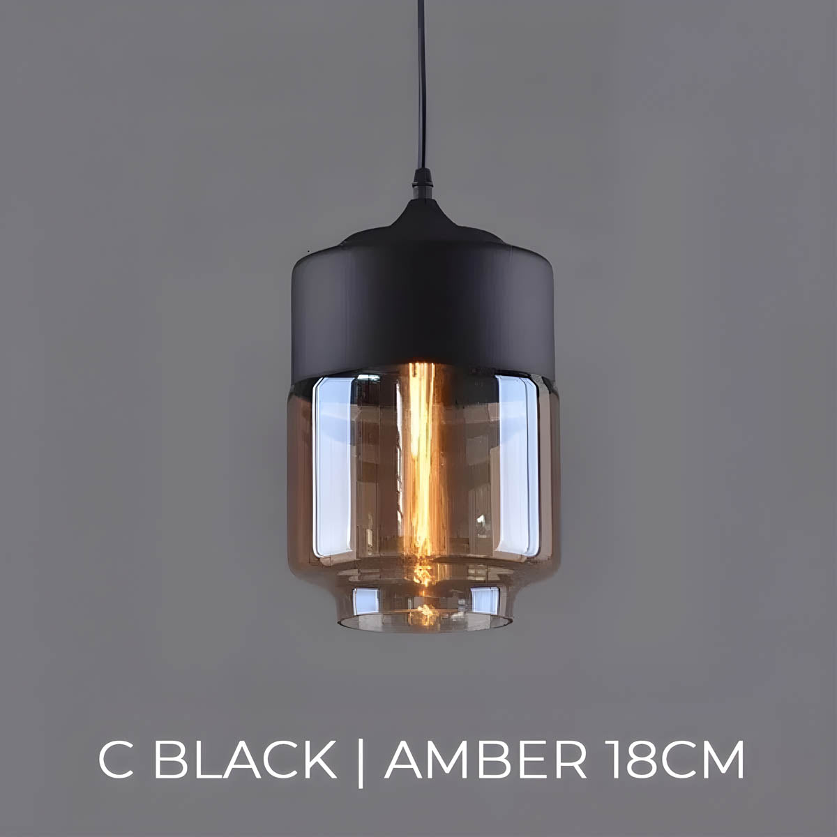 Lampa wisząca FUSIO — drewno i szkło bursztynowe, mix&match | Norivo Norivo