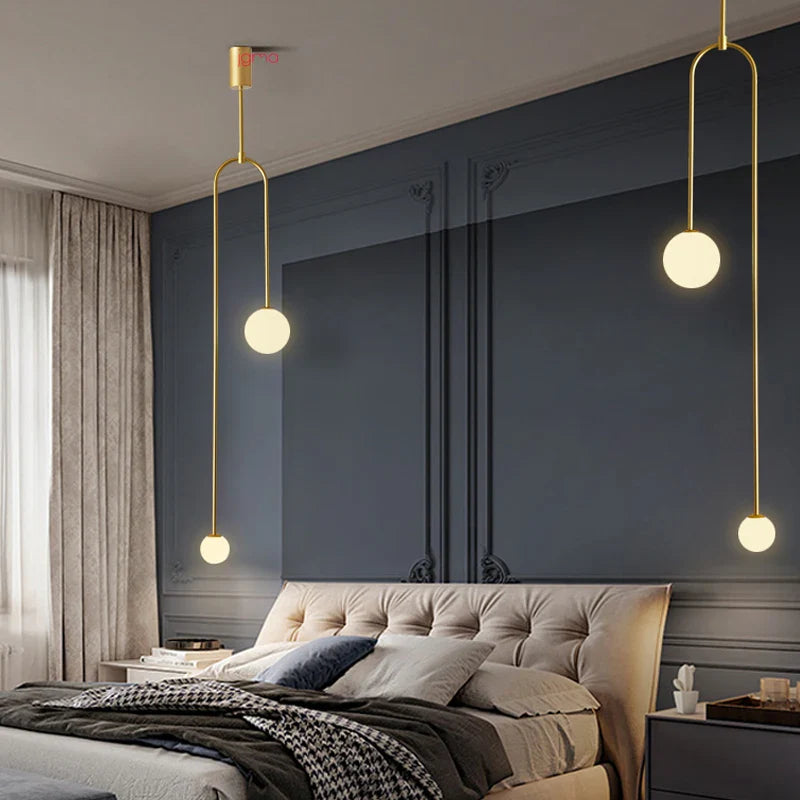 Lampa wisząca LED z kulistymi kloszami — minimalistyczny design | Norivo Norivo