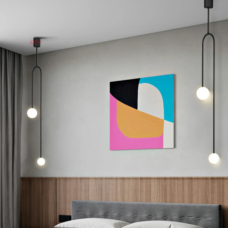 Lampa wisząca LED z kulistymi kloszami — minimalistyczny design | Norivo Norivo