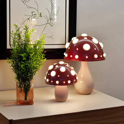 Lampa grzybek sypialnia lifestyle