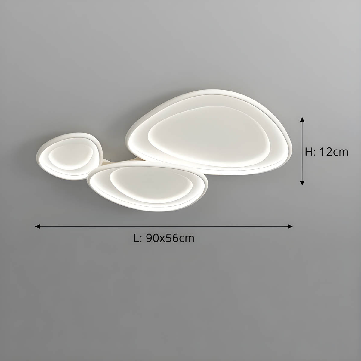 Lampa sufitowa RIPPLE — designerskie oświetlenie z efektem fal, chrom lub biały | Norivo Norivo