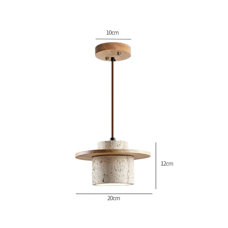 Lampa wisząca z kamienia i drewna — premium | Norivo Norivo