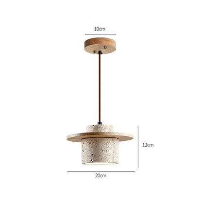 Lampa wisząca z kamienia i drewna — premium | Norivo Norivo