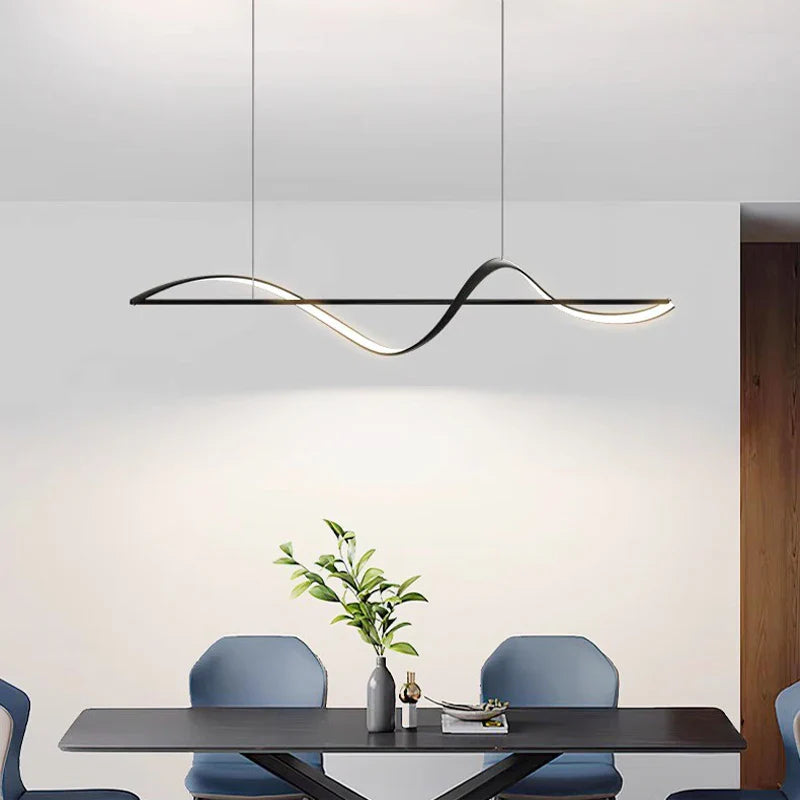 Lampa wisząca Fala — nowoczesna lampa LED nad stół lub wyspę kuchenną | Norivo Norivo