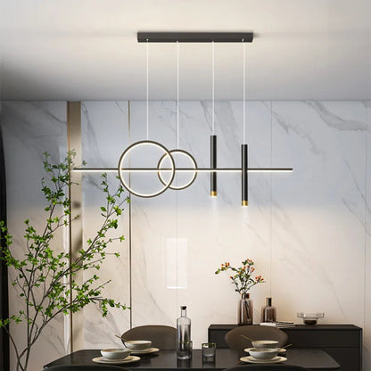 Nowoczesna lampa wisząca LED — geometryczny design, 3 pierścienie | Norivo Norivo