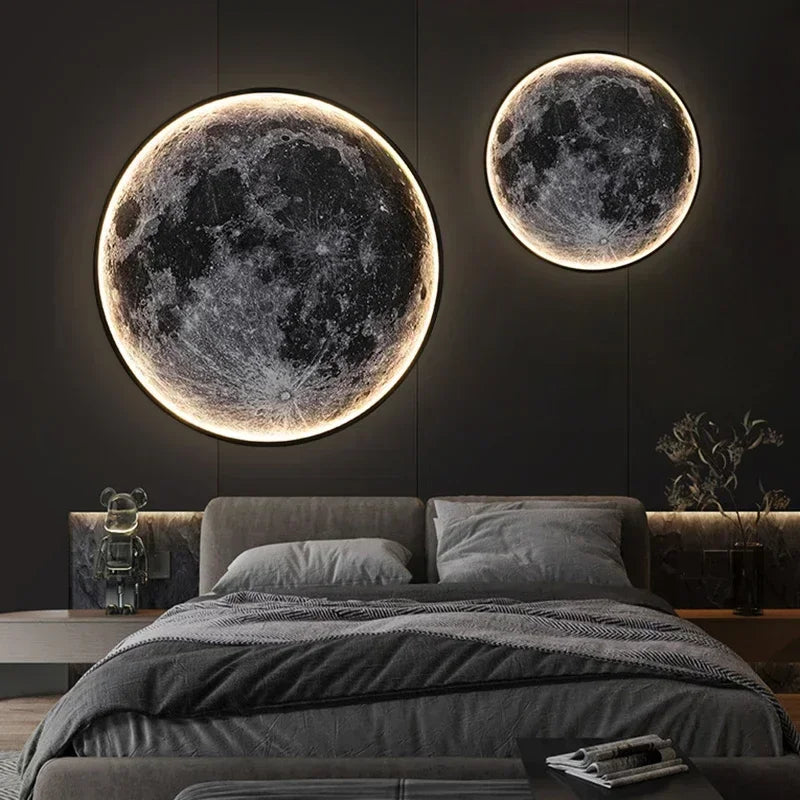 Lampa ścienna LED — księżyc 3D Norivo