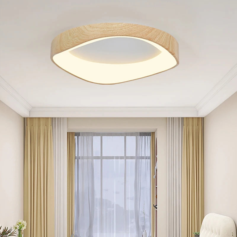 Skandynawska lampa sufitowa LED z efektem drewna — 5 kolorów, 3 rozmiary | Norivo Norivo