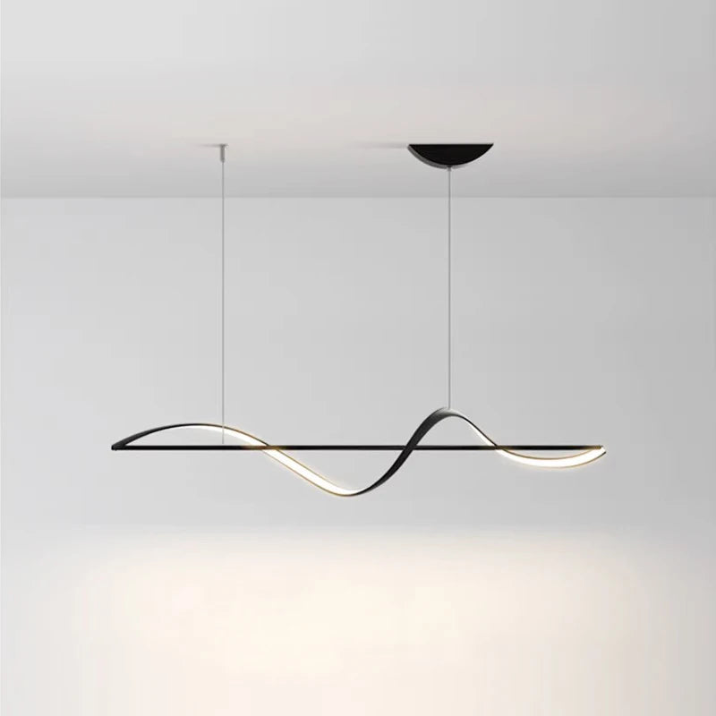 Lampa wisząca Fala LED — dynamiczna forma nad stół lub wyspę | Norivo Norivo