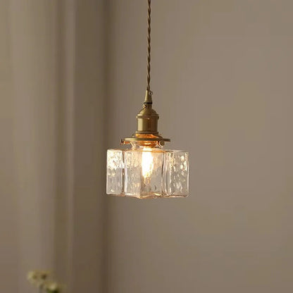 Vintage szklana lampa wisząca z mosiężnym wykończeniem — 3 kształty | Norivo Norivo