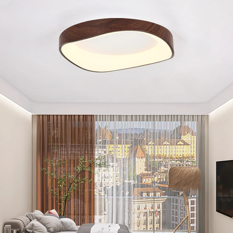 Skandynawska lampa sufitowa LED z efektem drewna — 5 kolorów, 3 rozmiary | Norivo Norivo