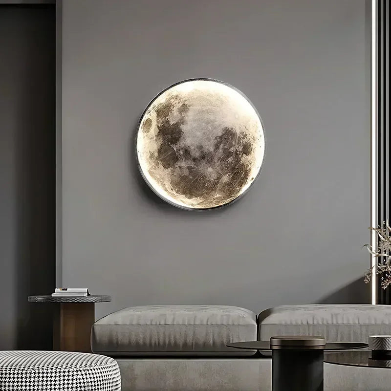 Lampa ścienna LED — księżyc 3D Norivo