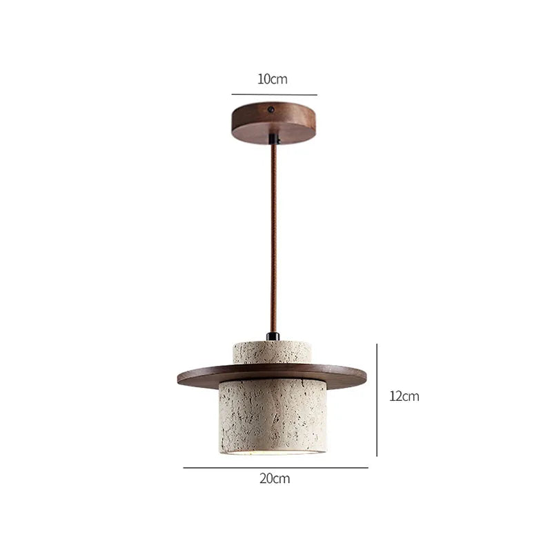 Lampa wisząca z kamienia i drewna — premium | Norivo Norivo