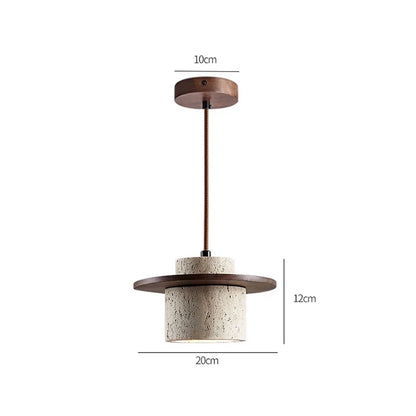 Lampa wisząca z kamienia i drewna — premium | Norivo Norivo