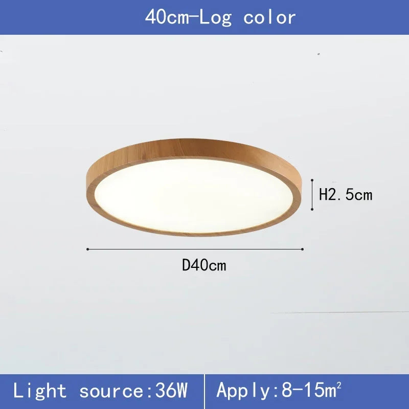 Lampa sufitowa LED z drewnianą ramą — okrągła | Norivo Norivo