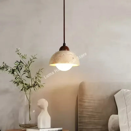 Lampa wisząca z kamienia — minimalistyczna lampa sufitowa dekoracyjna | Norivo Norivo