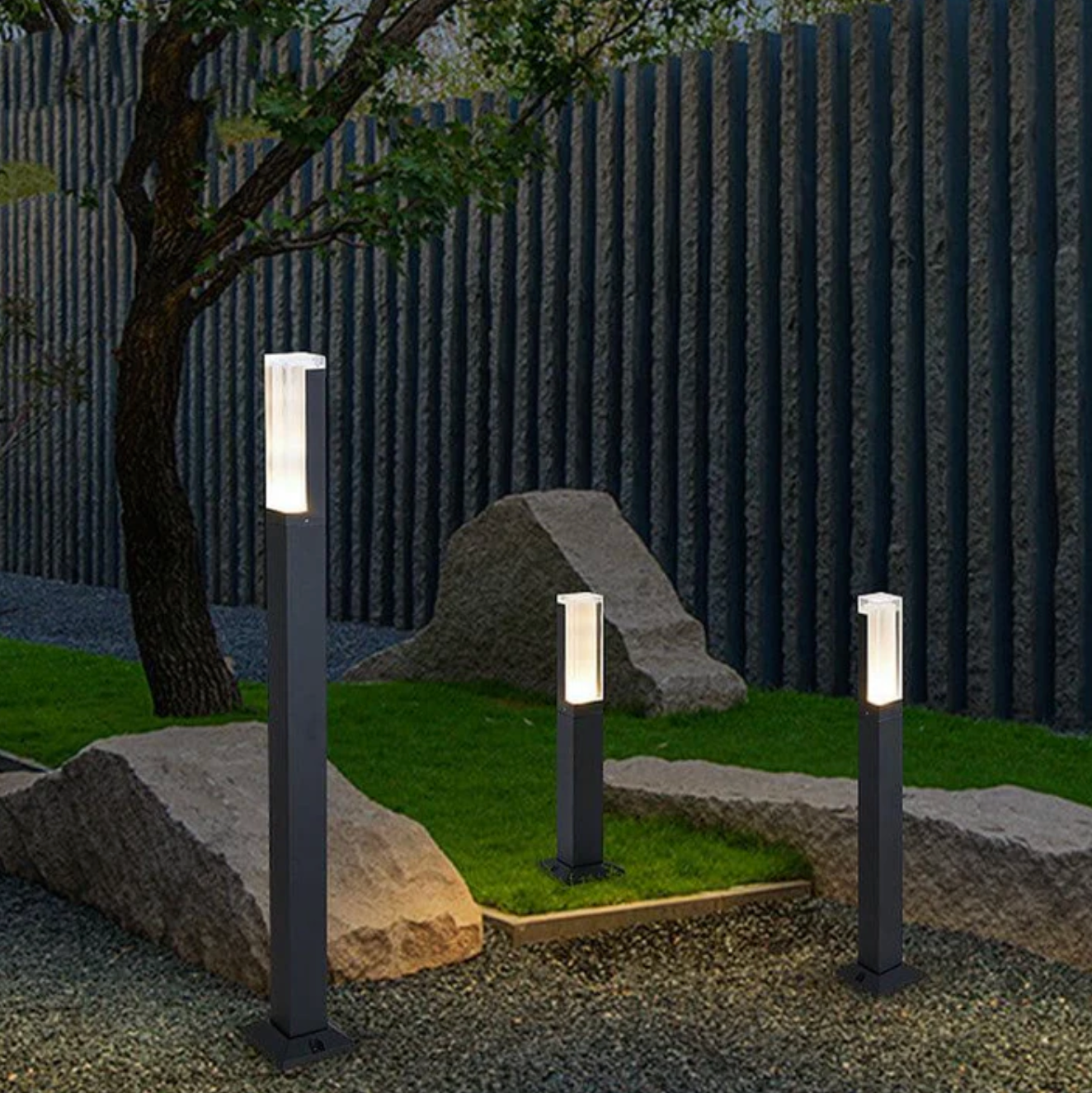 Nowoczesna lampa ogrodowa LED — wodoodporny słupek zewnętrzny, 2 rozmiary | Norivo Norivo