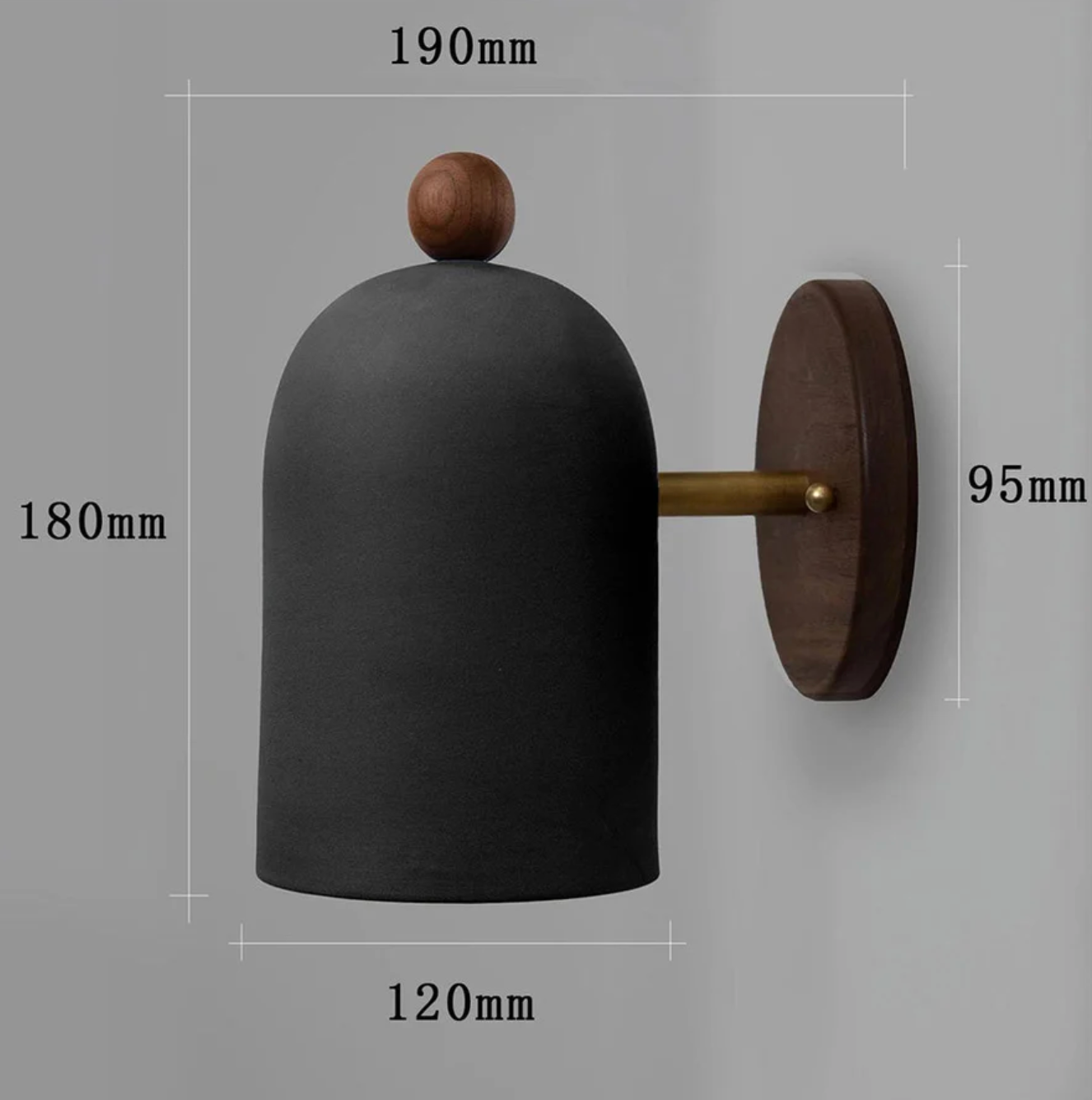 Nowoczesny kinkiet ścienny z drewnianą podstawą — minimalistyczna lampa nordycka | Norivo Norivo