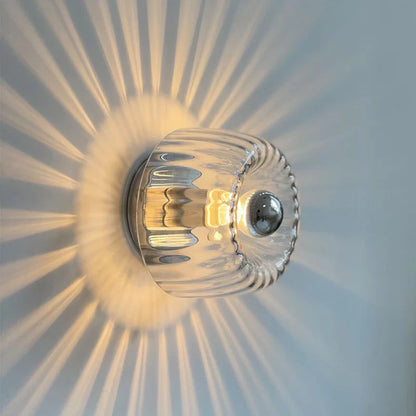 Elegancka lampa sufitowa szklana z kryształowym designem — plafon LED, srebrny lub złoty | Norivo Norivo