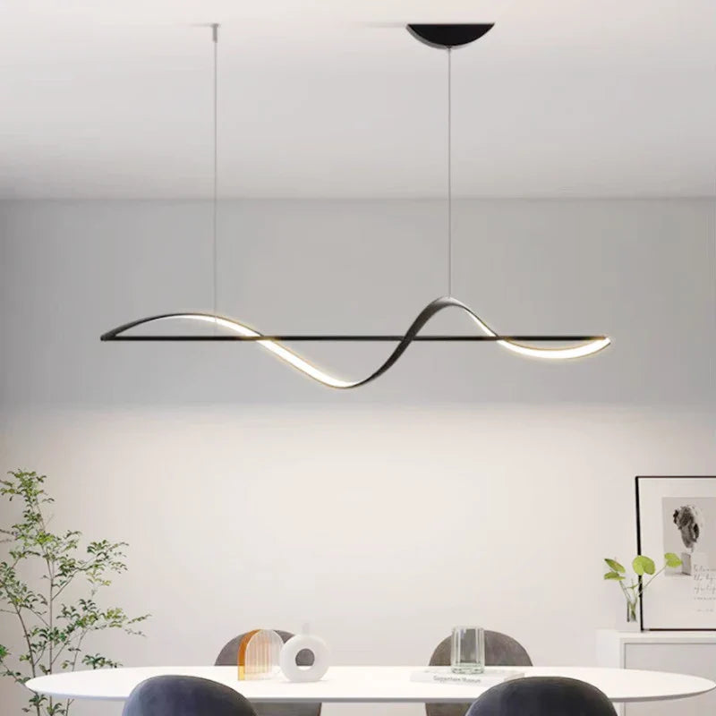 Lampa wisząca Fala — nowoczesna lampa LED nad stół lub wyspę kuchenną | Norivo Norivo