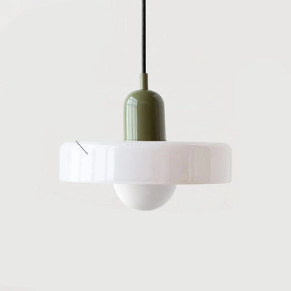 Lampa wisząca z kolorowym szklanym kloszem Bauhaus | Norivo Norivo