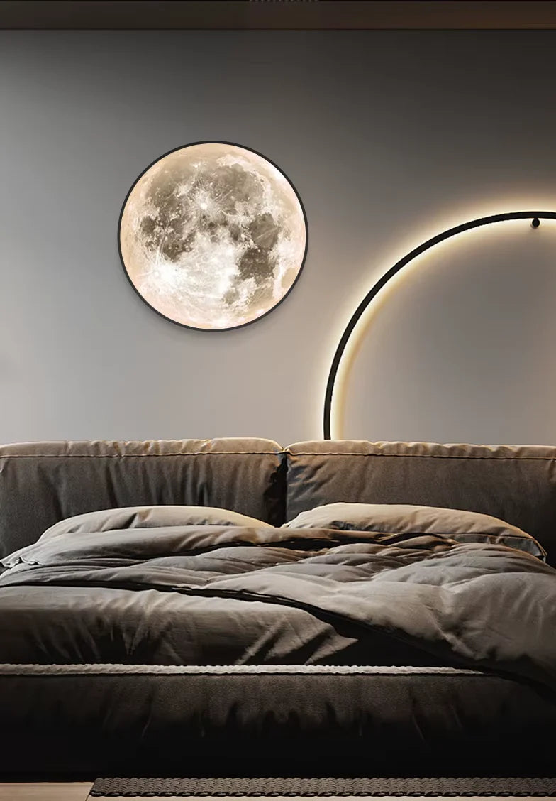Lampa ścienna LED — księżyc 3D Norivo