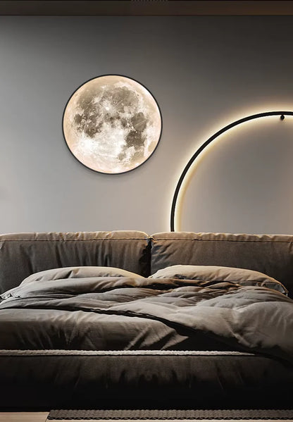 Lampa ścienna LED — księżyc 3D Norivo