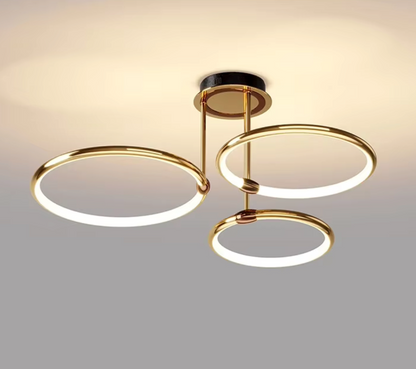 Żyrandol LED z pierścieniami — geometryczna lampa sufitowa | Norivo Norivo