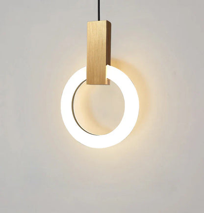 Lampa wisząca LED złoty pierścień | Norivo Norivo