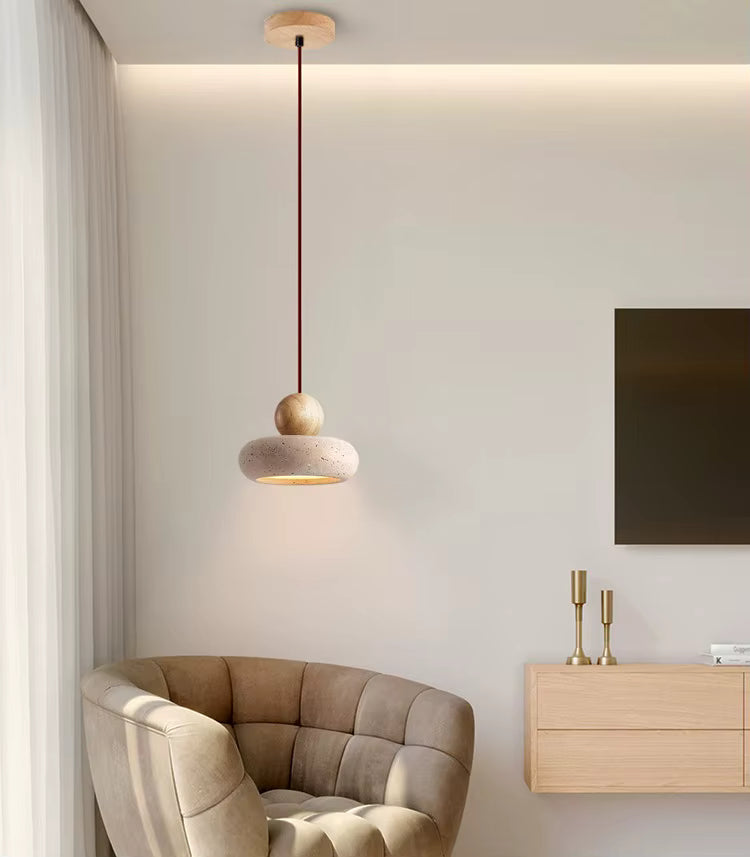 Lampa wisząca z kamienia — minimalistyczna lampa sufitowa dekoracyjna | Norivo Norivo