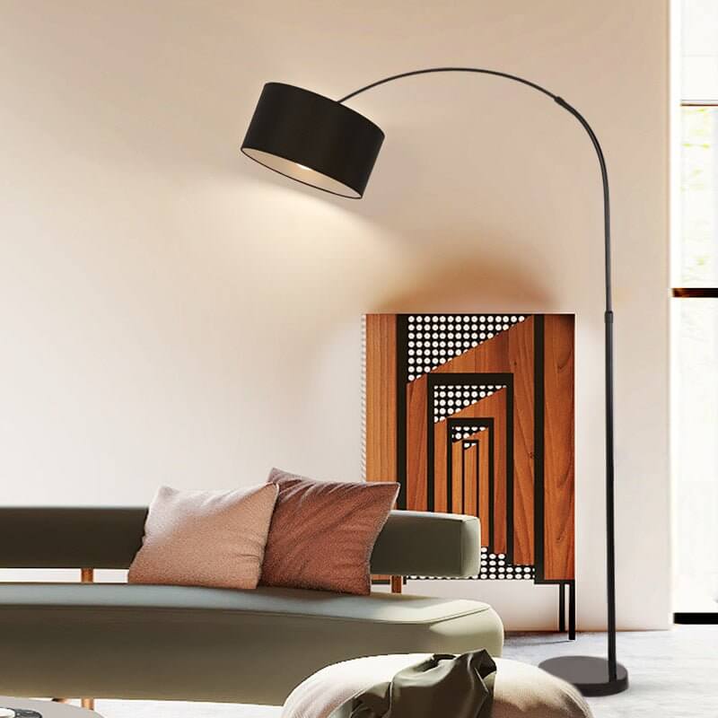 Lampa podłogowa łukowa biała marmurowa podstawa