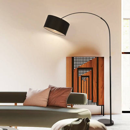 Lampa podłogowa łukowa biała marmurowa podstawa