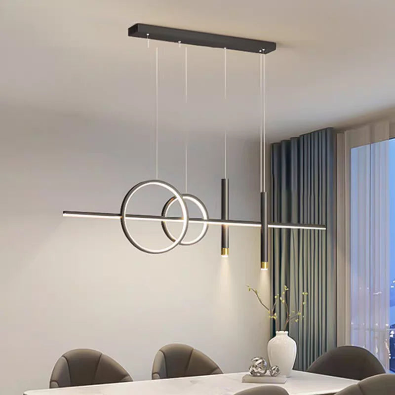 Nowoczesna lampa wisząca LED — geometryczny design, 3 pierścienie | Norivo Norivo