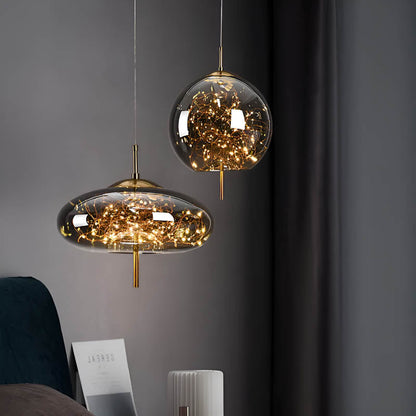 Lampa wisząca ESSENCE — szklana z punktowymi diodami LED | Norivo Norivo
