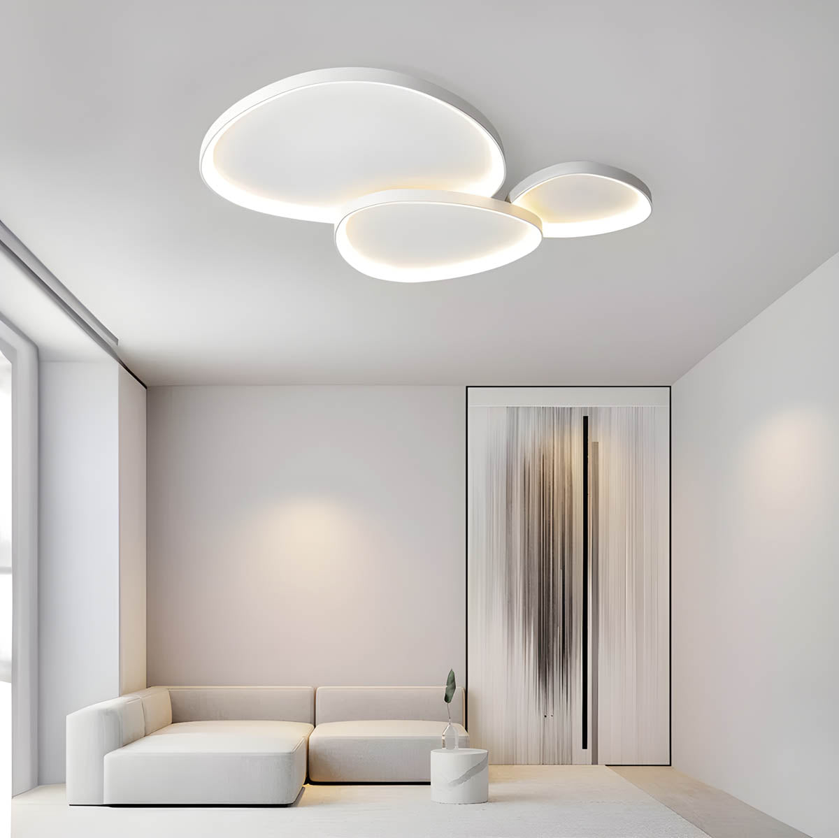 Plafon DEWY — okrągła, minimalistyczna lampa sufitowa, biała lub czarna | Norivo Norivo