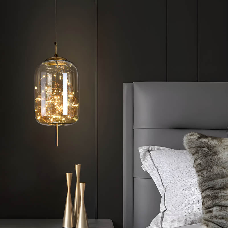 Lampa wisząca ESSENCE — szklana z punktowymi diodami LED | Norivo Norivo