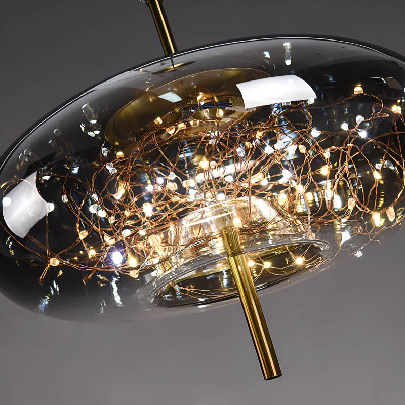 Lampa wisząca ESSENCE — szklana z punktowymi diodami LED | Norivo Norivo